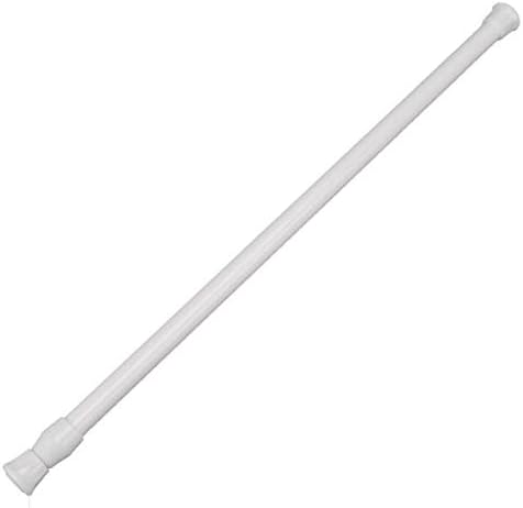 60-110cm Adjustable Spring Loaded Bathroom Shower Curtain Rod Tension Extendable Telescopic Poles Rail Hanger curtain poles and accessories (White)