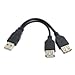 chenyang USB 2.0 Y Splitter Cable USB 2.0 Male to Female Data Charger Extension Cable with Auxiliary Power Supply Port