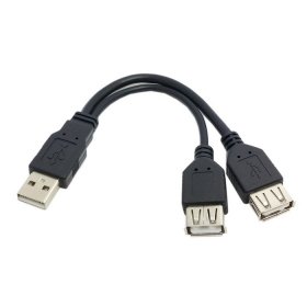 ChenYang USB 2.0 A Male to Dual Data USB 2.0 A Female + Power Cable USB 2.0 A Female Extension Cable 20cm