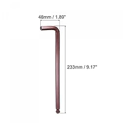 uxcell 10mm Ball End Hex Key Wrench, L Shaped Long