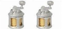 Gold Plated and Rhodium Plated Fishing Reel Cufflinks