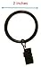 TEJATAN 2 Inch Black Metal Curtain Rings with Clips and Eyelets - Pack of 100