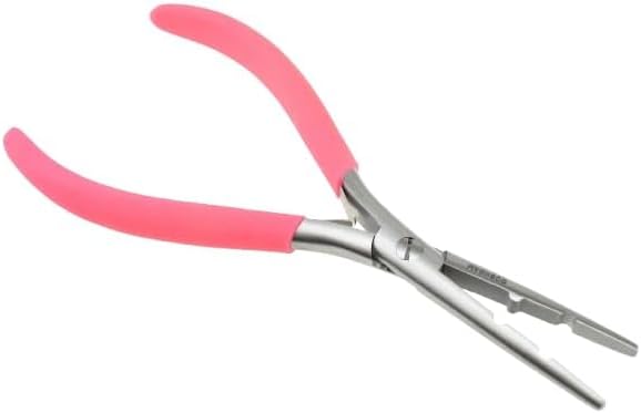 MAQNSCO 7'' Multi-Function Stainless Steel Hair Extension Pliers – Micro Rings & Beads Removal Tool with 2 & 3.6mm Holes – Non-Slip Pink Grip Handle for Precision — image 1