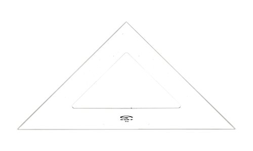 Graphoplex - Squadra a 45°, 3 bordi antimacchia trasparente 50 cm trasparente