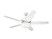 Emerson Ceiling Fans CF717SW Ashland, 52-Inch Low Profile Hugger Ceiling Fan With Light, Satin White Finish