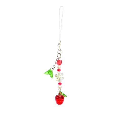 THSOGO Cute Strawberry Cherry Phone Charm Delicate Y2K Kpop Aesthetic Charm For Phone Bag Keychain Airpods Camera Pendants Decor