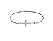 WIZARDPINS Sideways Cross Sterling Silver 925 Bangle Bracelet