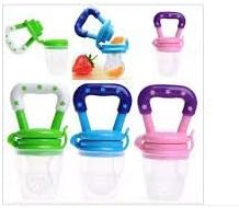 Baby Fruit Feeder Pacifier (2 Units) - Fresh Food Feeder, Infant Fruit Teething Toy, Silicone Pacifier Fruit and Vegetables (Green, S (3-6 Months))