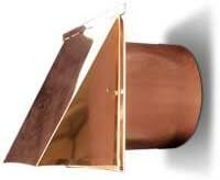 5 Inch Copper Exterior Side Wall Cap with Damper and Screen