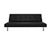 DHP Nola Futon Couch with Tufted Faux Leather Upholstery, Modern Style, Black Faux Leather