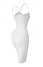 Doramode Sexy Strap Backless Cut-Out Bandage Bodycon Clubwear Midi Dress For Women , White , Medium
