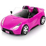 Super Joy Convertible Car for Dolls (Great for Barbie Dolls), Glittering Magenta Convertible Doll Vehicle with working Seat Belts