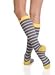 VIM & VIGR Women's 15-20 mmHg Compression Socks: Nautical Stripes - Grey, White, Yellow (Nylon) (Medium)