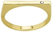 Bar with Gem Ring with White Swarovski Crystal.