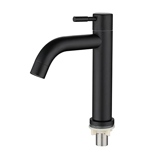 CENPEK Bathroom Basin Faucet, Simple Stainless Steel Basin Faucet, Stylish Retro Design, Matte Black Matte Black for Bathroom, Toilet (S)