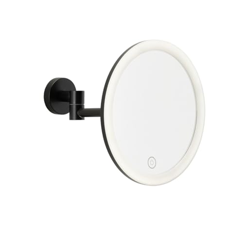 tesa VISIOON LED Make-up Mirror - 5x Magnification - Black - Ø 18 cm