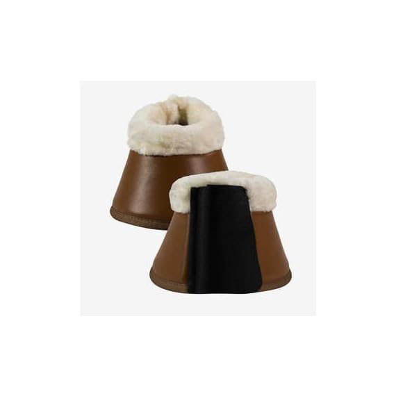 Horze-FINNTACK-Bell-Boots-with-Fur-Pile-Lining-Light-Brown-Small