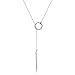 925 Sterling Silver Long Lariat Necklace For Women, Drop Bar Y Chain Necklace, 30'' Looped Y Necklace