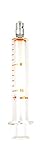 TRUTH 01-09-02-07 Borosilicate Glass Reusable Syringe with Metal Luer Lock, 10 mL Capacity, 1 mL Graduation