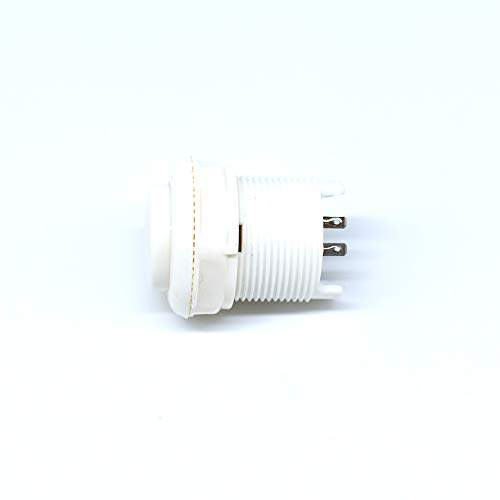 10 Pcs 28mm Arcade Buttons Push 2 Pin Built-in Microswitch for Jamma MAME Video Game DIY Machine Console Cabinet White New - Thumbnail 2