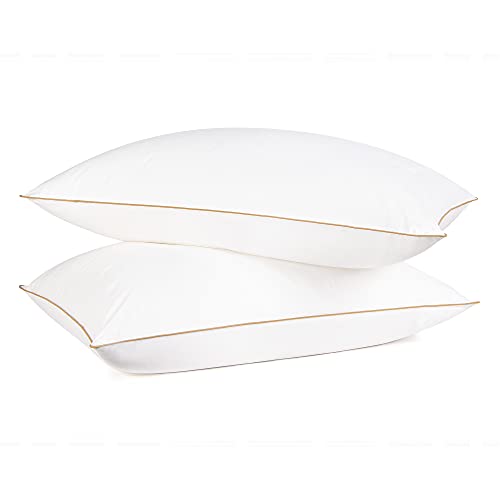 Goose Feather and Down Bed Pillow Inserts for Sleeping, 2 Pack, Soft
