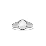 Pura Vida Silver-Plated Mother of Pearl Signet Ring