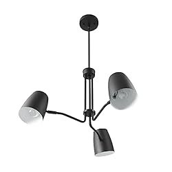 Globe Logan 3-Light Chandelier, Matte Black