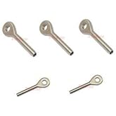 5 PC 1/8'' Wire Rope Swage Eye Terminal Hand Aircraft Eye Stainless Steel