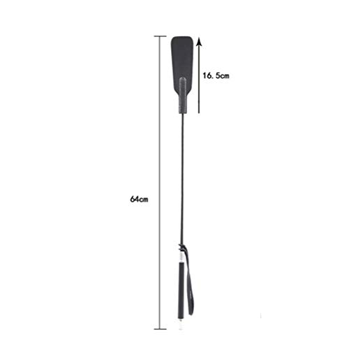 LDAOS Silica Gel Riding Crop Whip Comfortable Slip Bound Role Play Training Toy Whipï¼Œ Black
