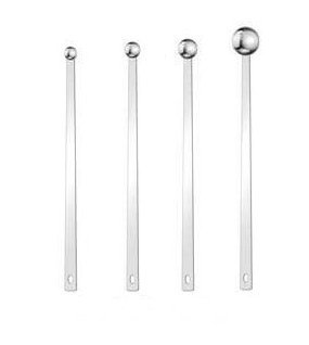 ChefLand Set of 4 Sizes - LAB Long Handle Stainless Steel Measuring Scoops / Spoons for Ingredients