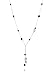 Women's 925 Sterling Silver Lariat Y Necklace with Faceted Black Onyx Beads, 18
