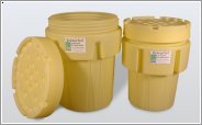 UltraTech 0582 Polyethlene W/Screw-On Lid, Yellow, 29" Diameter, 36-1/4" Height, Overpack Salvage Drum, 65 Gallon Capacity