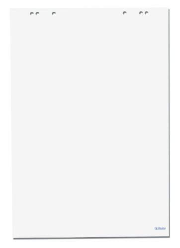herlitz Flipchartblock 65 x 98cm 20 Blatt, blanko, 80g/m² FSC Mix, 5 Stück