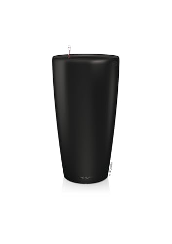 Lechuza - Plant pot RONDO Premium 32, black, matt, plant column with irrigation system, water level indicator and plant insert, matte surface, Ø 32.5 x 56.5 cm, 15785