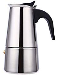 elabo Stovetop Espreeso Machine and Moka Pot for Gas or Electric Ceramic Stovetop, Italian Espresso Coffee Shot Maker for Italian Espresso, Cappuccino and Latte, Stainless Steel 304, 6 Cups