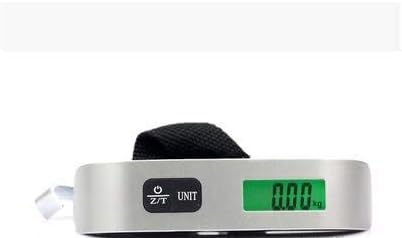 Mini Digital Luggage Scale Handheld LCD Electronic Scales Electronic Pendulum Scales Thermometer 50Kg Weighing Capacity, White with LED