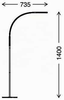 Leuchten - LED Stehleuchte, Stehlampe dimmbar, inkl. Fernbedienung, inkl. Farbtemperatursteuerung, 8 Watt, 700 Lumen, Weiß