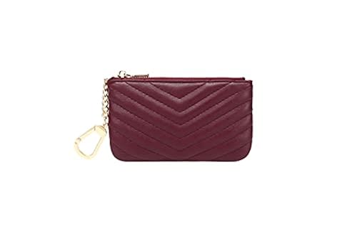 Daisy Rose Quilted Chevron Keychain Pouch Coin Purse with Clasp