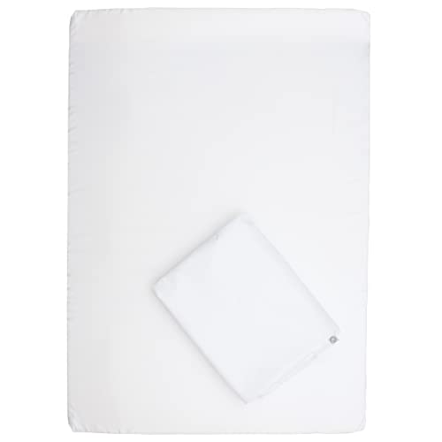 CARY | Colchón para Cuna Viajera 60 x 90 cm Grosor de 4 centímetros, Densidad Media con Funda Protectora Afelpada, Impermeable y Absorbente Tipo Microfibra, Blanco