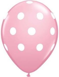 VINAYAKAMART® Printed Light Pink Polka Dot Balloons-Pack of 50
