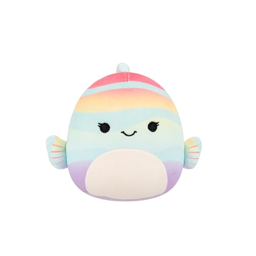 Squishmallows Original 5in Canda the Rainbow Striped Fish – Official Jazwares P…