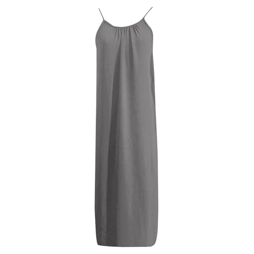 Linen Dress Women Sleeveless Backless Sundress Lounge House Slip Dress Hawaii Outfits for Women Resort wear Summer Vacation Beach Maxi Dresses