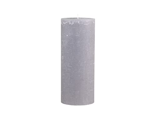 Chic Antique Macon rustikale Stumpenkerze Kerze Antik Altarkerzen 100% Paraffin Lange Brenndauer (Französisch Grau, 25x10 cm)