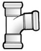 FLOPLAST 50mm Grey Pushfit Waste Pipe Tee - Bag of 2