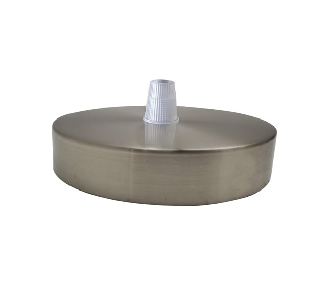 LEDSone Ceiling Rose Pendant Cable Grip Clamp Plate for Light Fitting Hanging Lamp,100mm Black Colour Full Set UK Stock (Satin Nickel)