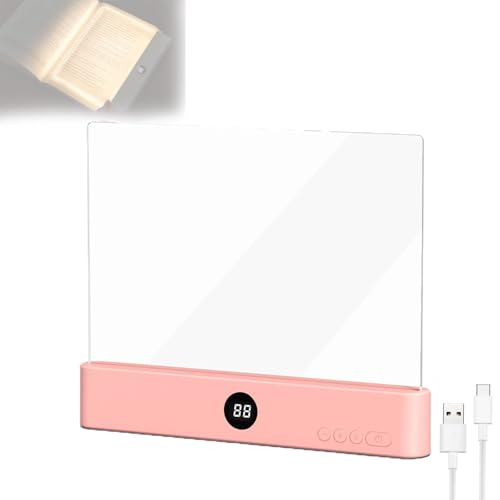 VOKETE Flat Reading Light, Book Lights for Reading at Night, Smart LED Book Light, 2026 New Rechargeable Clear Full Page Reading Light 3 Colors & Timer Dimmable Panel (Pink)