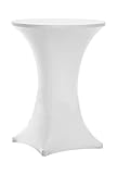 Tina's 32x43 Cocktail Spandex Stretch Square Corners Tablecloth White