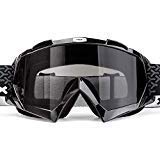 BATFOX Motorcycle ATV Goggles Dirt Bike Motocross Safety ATV Tactical Riding Motorbike Glasses Goggles for Men Women Youth Fit Over Glasses UV400 Protection Shatterproof (Black&grey)