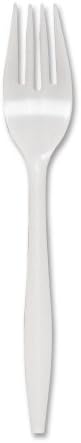 Wholesale CASE of 10 - Genuine Joe Medium-weight Cutlery-Fork, Plastic, Medium-weight, 1000/CT, White