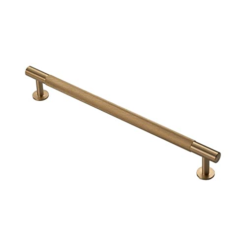 Carlisle Brass Knurled Pull Handle – 224mm Antique Brass Cupboard & Drawer Handle - Satin Brass